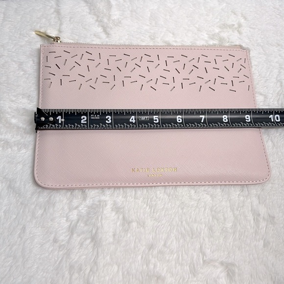 Katie Loxton Laser Cut-Out Vegan Leather Clutch Perfect Pink Pouch NWOT - Picture 6 of 7